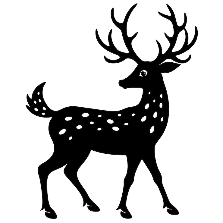 Vector silhouettes of different deer eps file