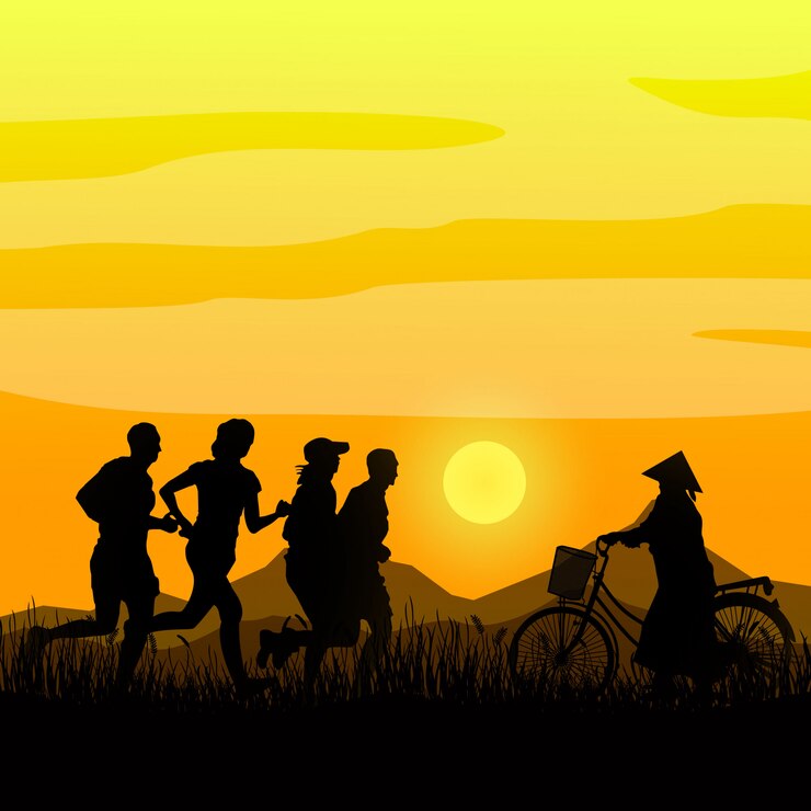 Vector silhoutte runner