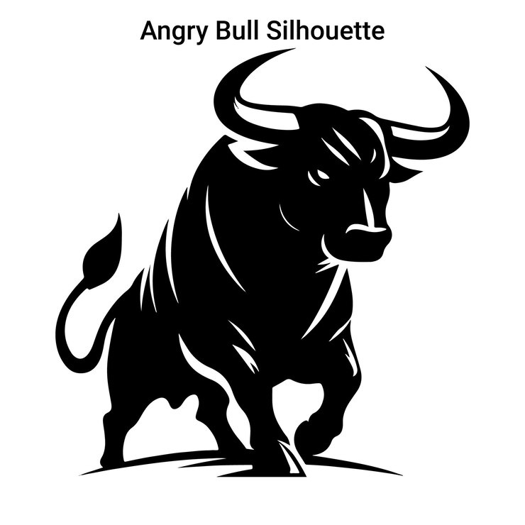 Vector siluet banteng marah vektor