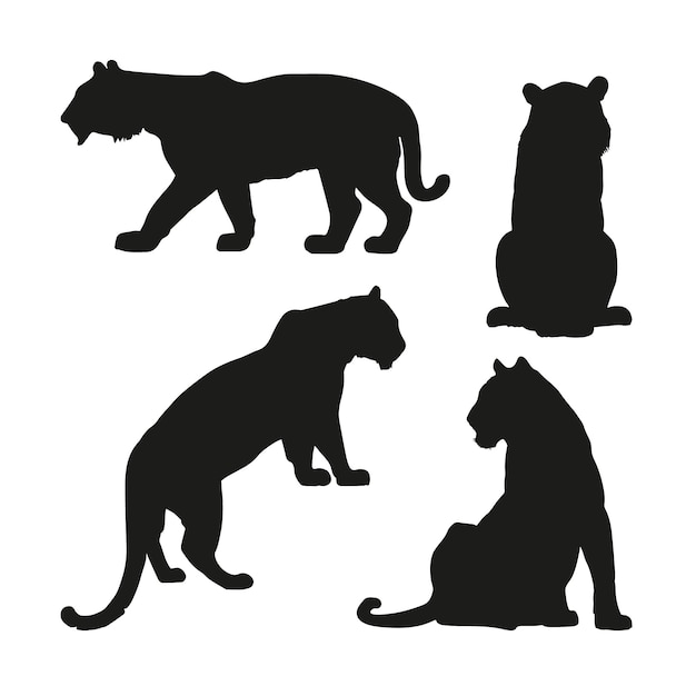 Siluet harimau digambar tangan