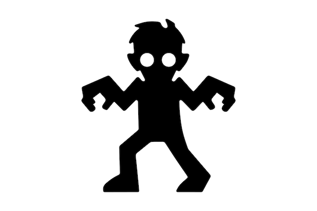 siluet karakter zombie horor yang menakutkan