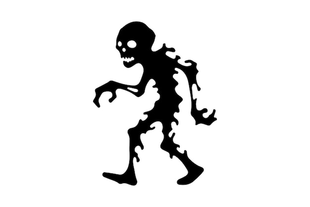 siluet karakter zombie horor yang menakutkan