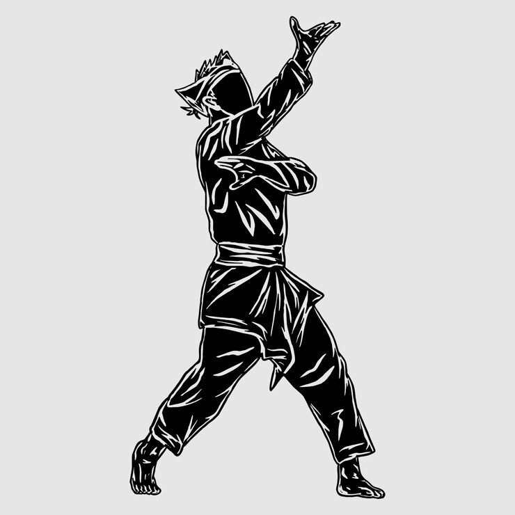 Vector siluet pencak silat