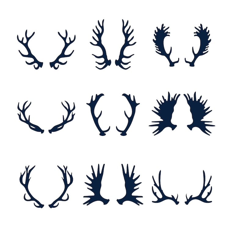 Vector siluet tanduk digambar tangan