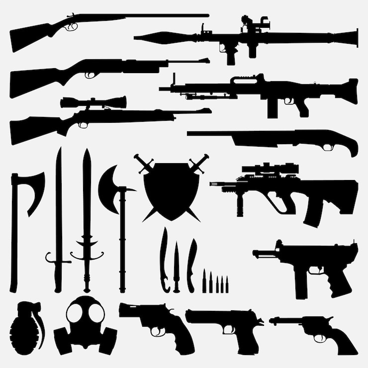 Vector siluet vektor senjata game