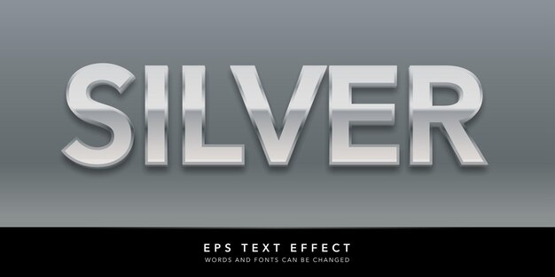 silver 3d editable text effect