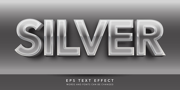 silver 3d editable text effect