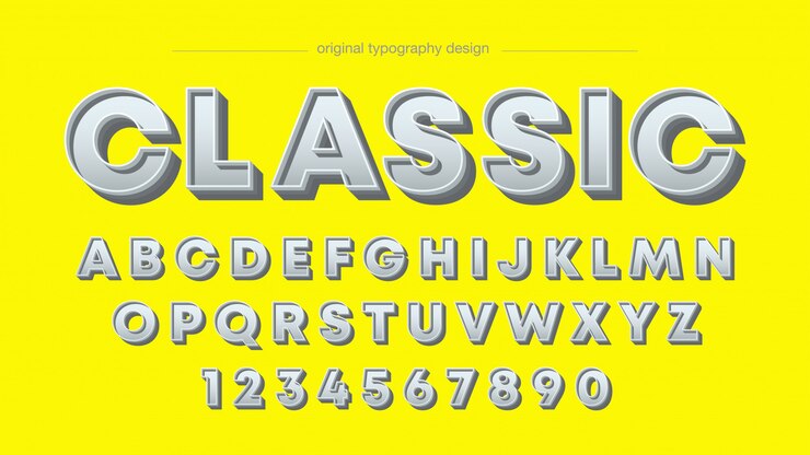 Vector silver bevel bold typography