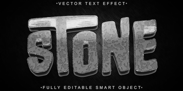 silver bold stone vector fully editable smart object text effect