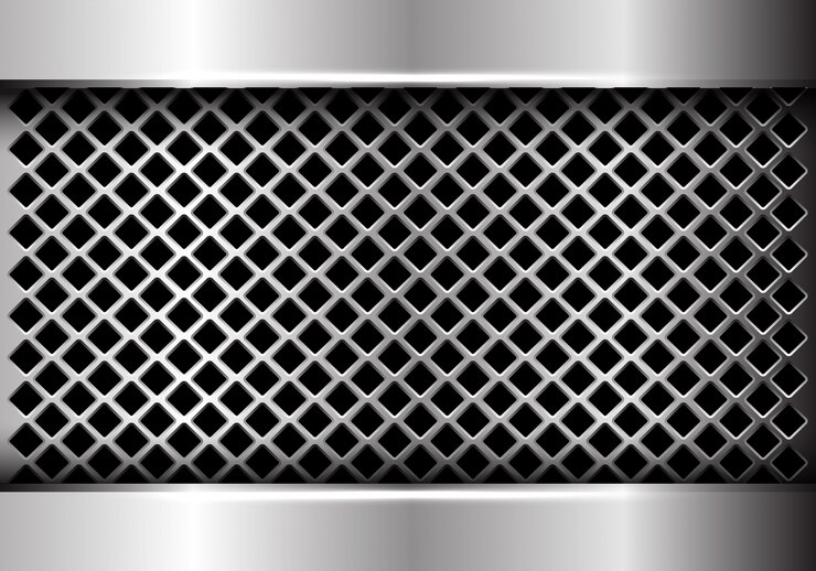 Vector silver diamond mesh pattern luxury background.