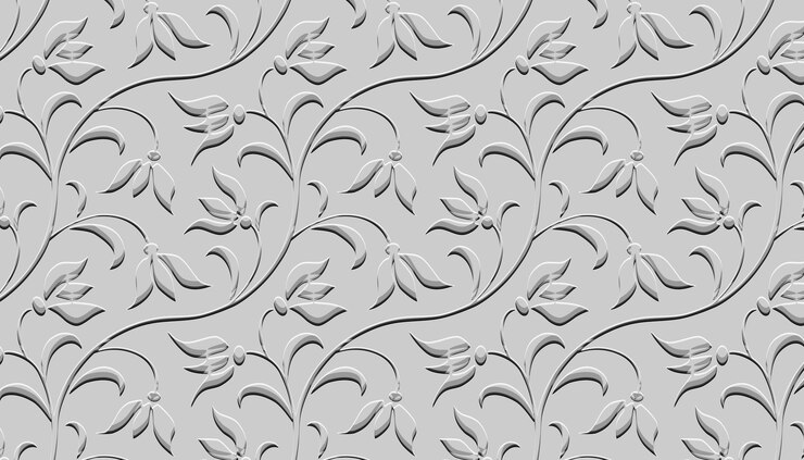 Silver relief patterned wallpaper Background.