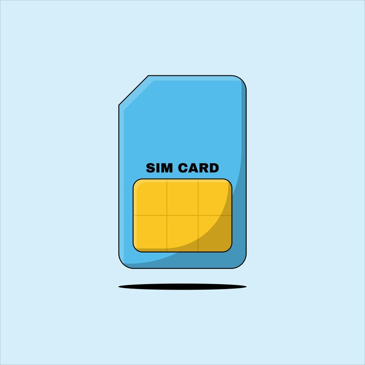 Vector sim card flat design illustration