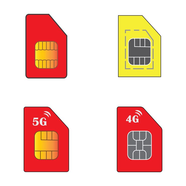 Vector sim card icon logo vector design template