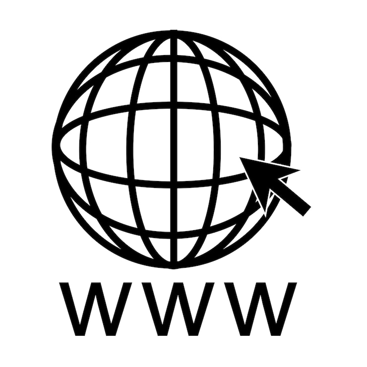 Vector simbol vektor sederhana terhubung ke web terisolasi pada warna putih