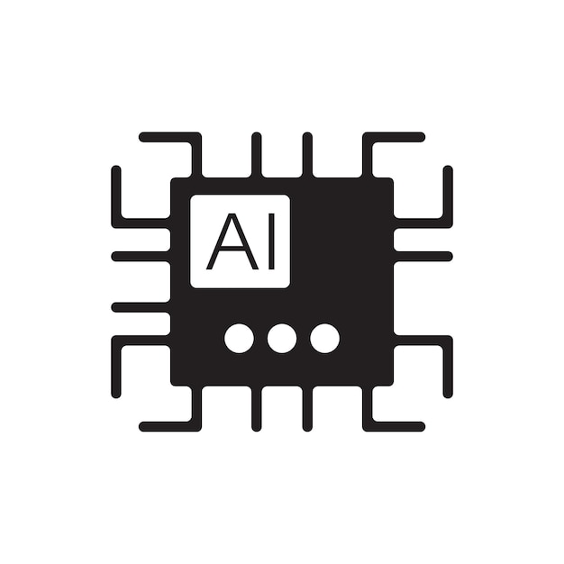 Simple Ai icon vector Artificial intelligence icon vector on white background