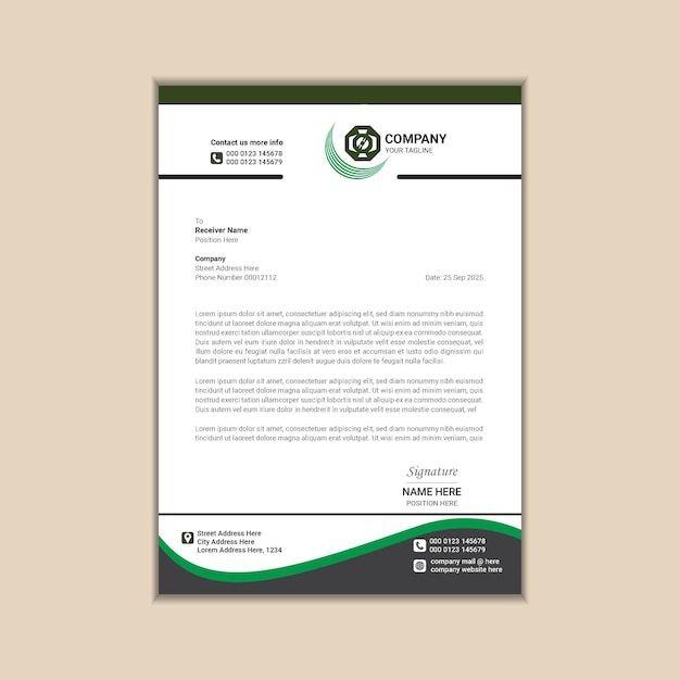 Simple and Elegant Corporate Letterhead Design for Professional Communications