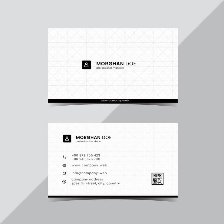 simple black and white business card template