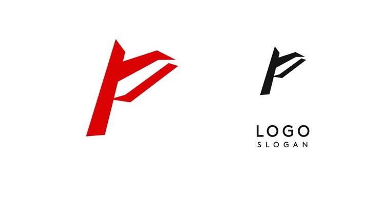 Vector simple brush pen letter p in asian typographic style logo monogram for food and beverage packaging