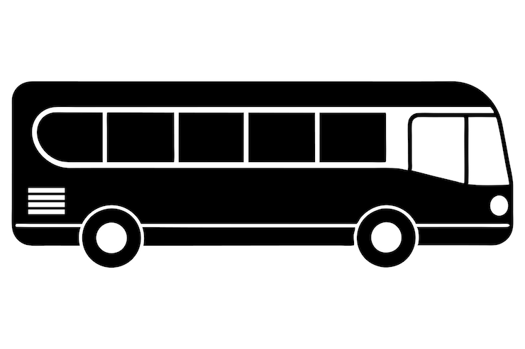 Simple Bus Silhouette Graphic for Transport Logos