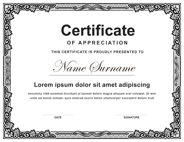 simple certificate design vector file