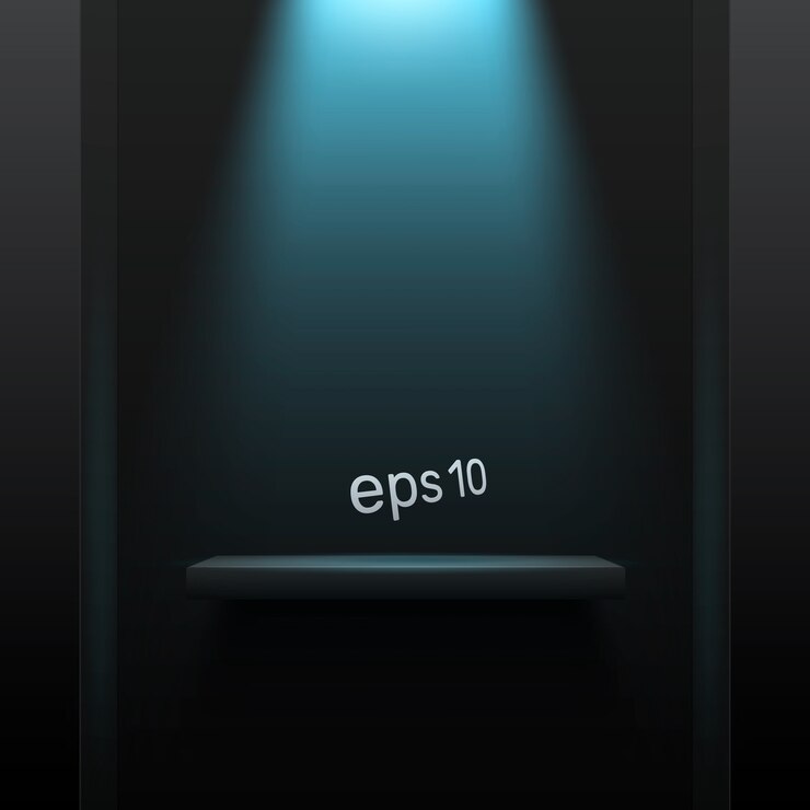 Vector simple dark background with blue backlight. free space for your product.