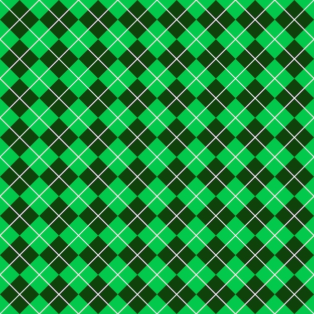 Simple Dark Green Seamless Argyle Pattern