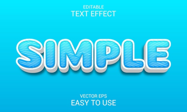 Simple Editable Vector 3d text effect style