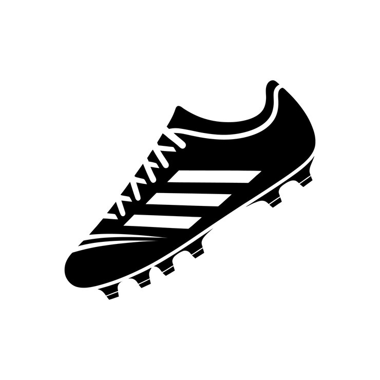 Simple Football Shoe Design in Black and White for Digital Use