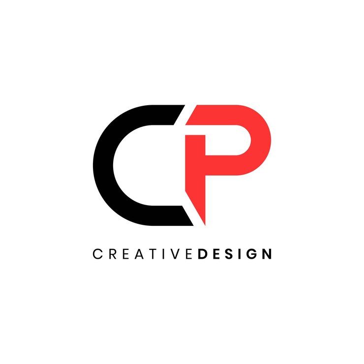 Vector simple futuristic letter cp logo design vector illustration