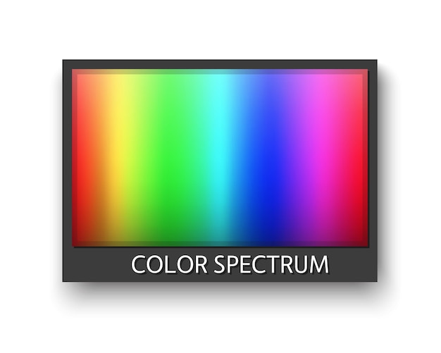 simple grey frame with color spectrum isolaten on white background with shadow