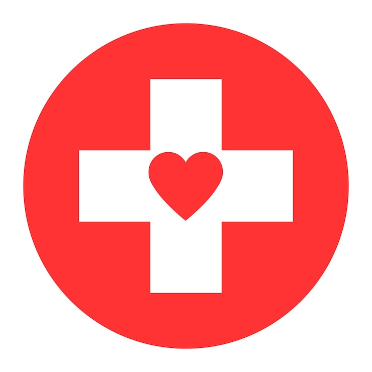 Vector simple illustration of medical cross isolated flat icon
