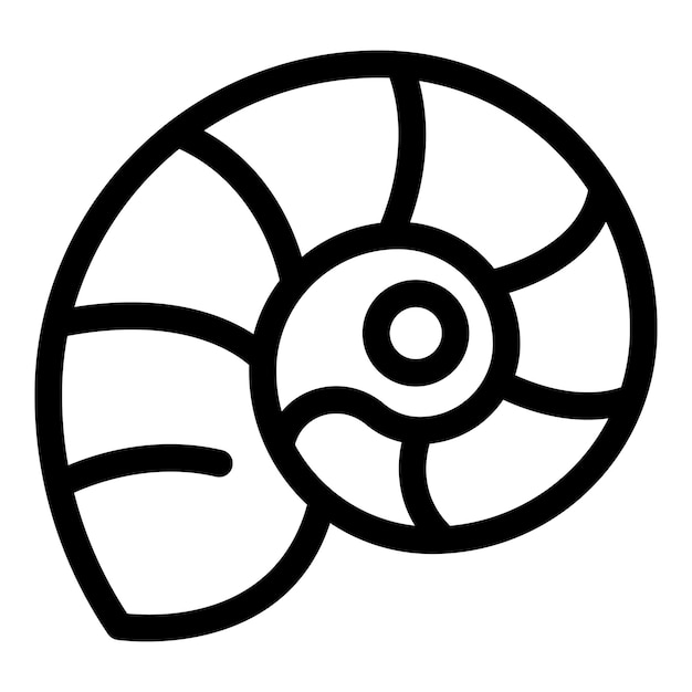 Simple line drawing of a nautilus shell showing spiral pattern