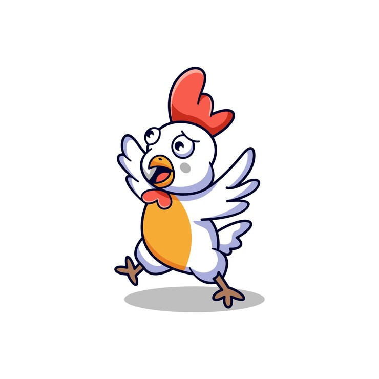 simple mascot logo rooster character design