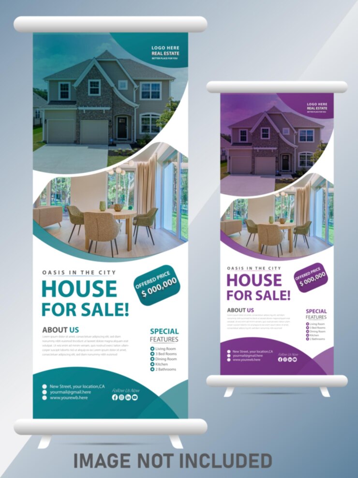 Simple minimal corporate rollup banner template design