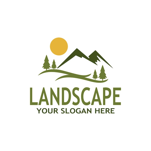 Simple Nature Landscape Logo Vector Illustration