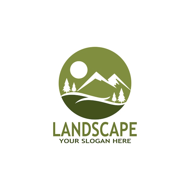 Simple Nature Landscape Logo Vector Illustration