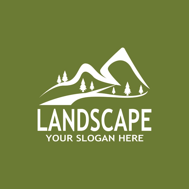 Simple Nature Landscape Logo Vector Illustration