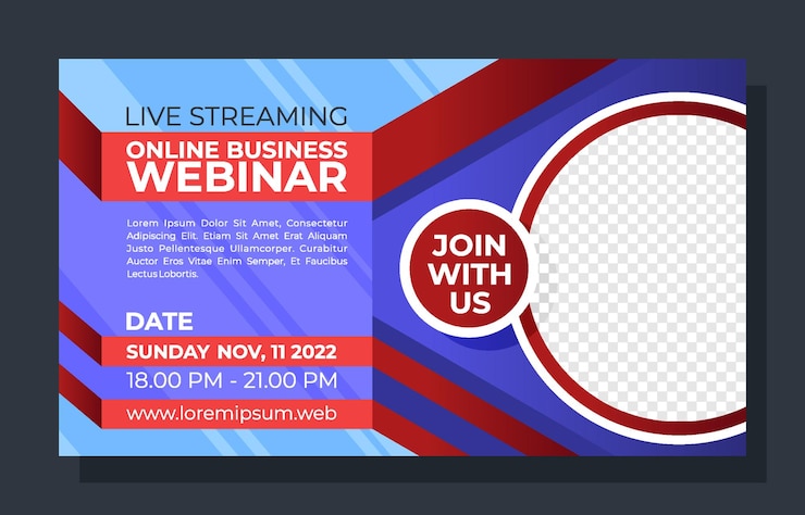 Vector simple online business webinar template