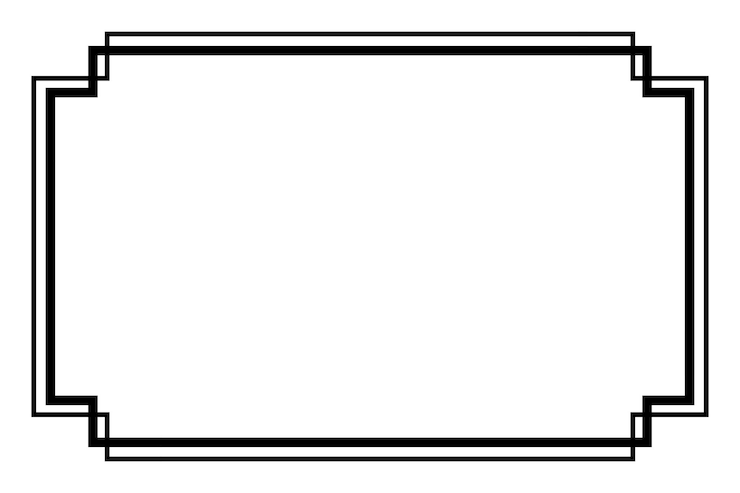 Simple Vector Black Frame Double outline for Certificate Placard or lunar element design at white