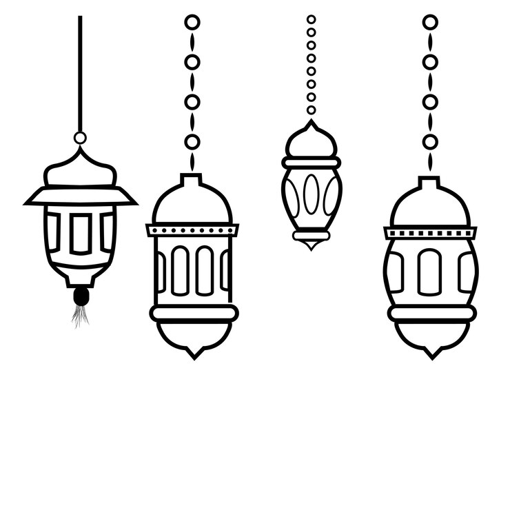 Simple Vector Black of four model lantern
