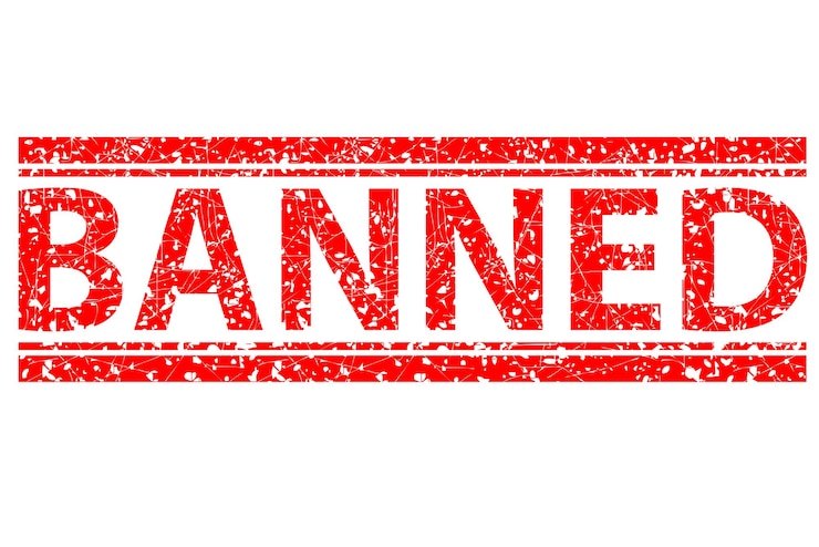 Simple Vector Rubber Stamp Banned Isolated on white
