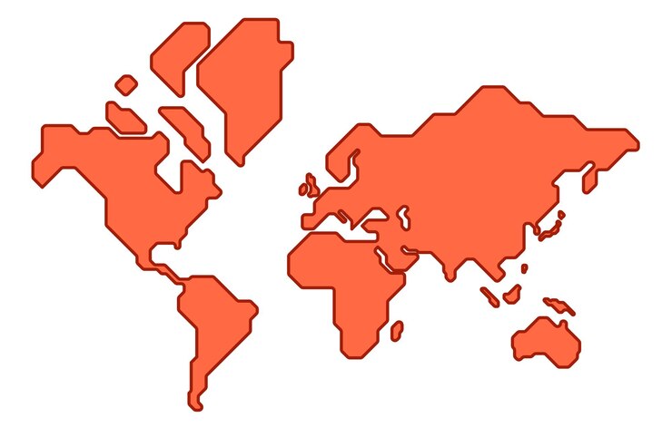 Simplified illustration of a world map