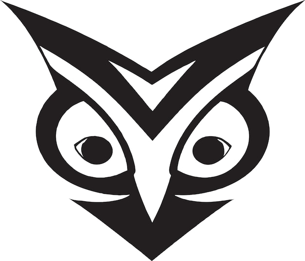 simplistic owl icon with sharp lines and negative space