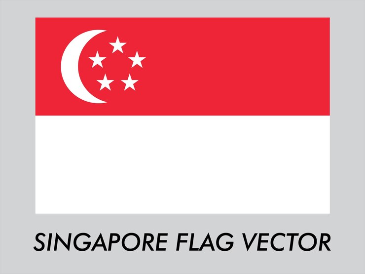 Singapore Flag Vector a Flag with moon and stars