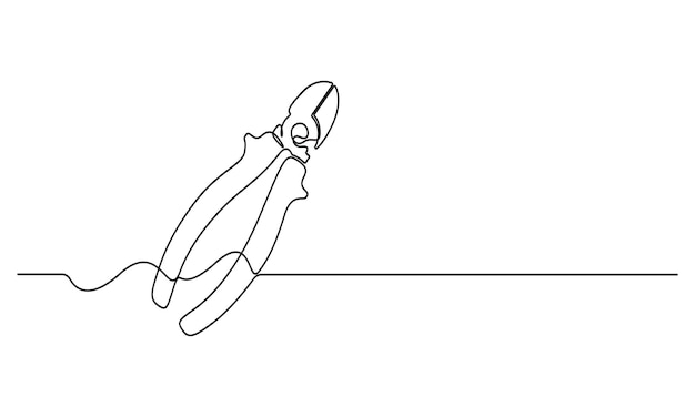 Single line drawing of a plier tool