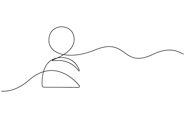 Single one line drawing Contact us icon concept Continuous line draw design graphic vector