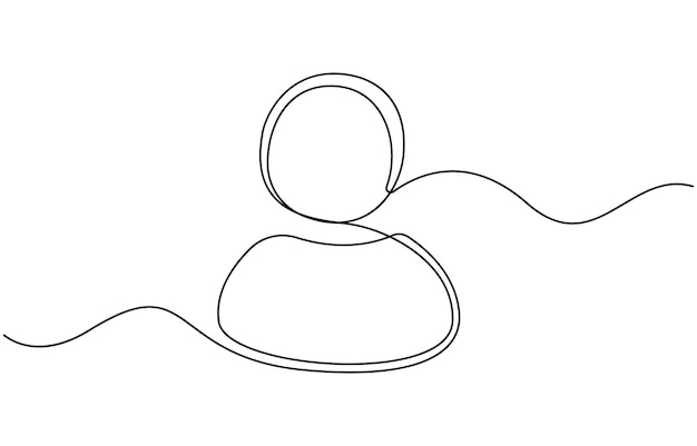 Single one line drawing Contact us icon concept Continuous line draw design graphic vector