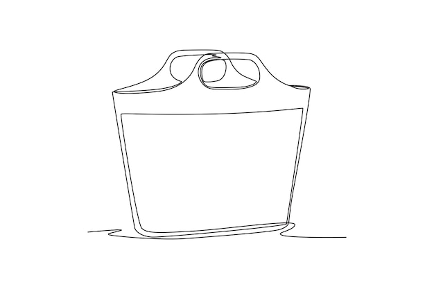 Single one line drawing Shopping bags and baskets concept Continuous line draw design graphic vector illustration
