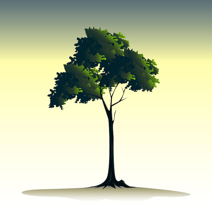 Vector single tree illustration vector design
