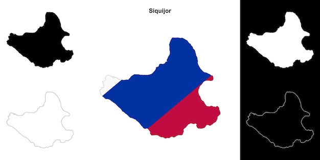 Siquijor province outline map set